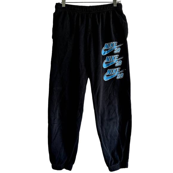 Nike SB Icon Fleece Joggers Skate Sweatpants Regular Fit Midweight Black Small - Picture 2 of 6